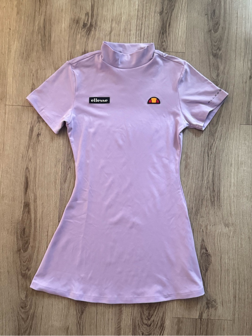 Ellesse Golf Lilac Mock Neck Mini Dress Logo Athletic US 4
